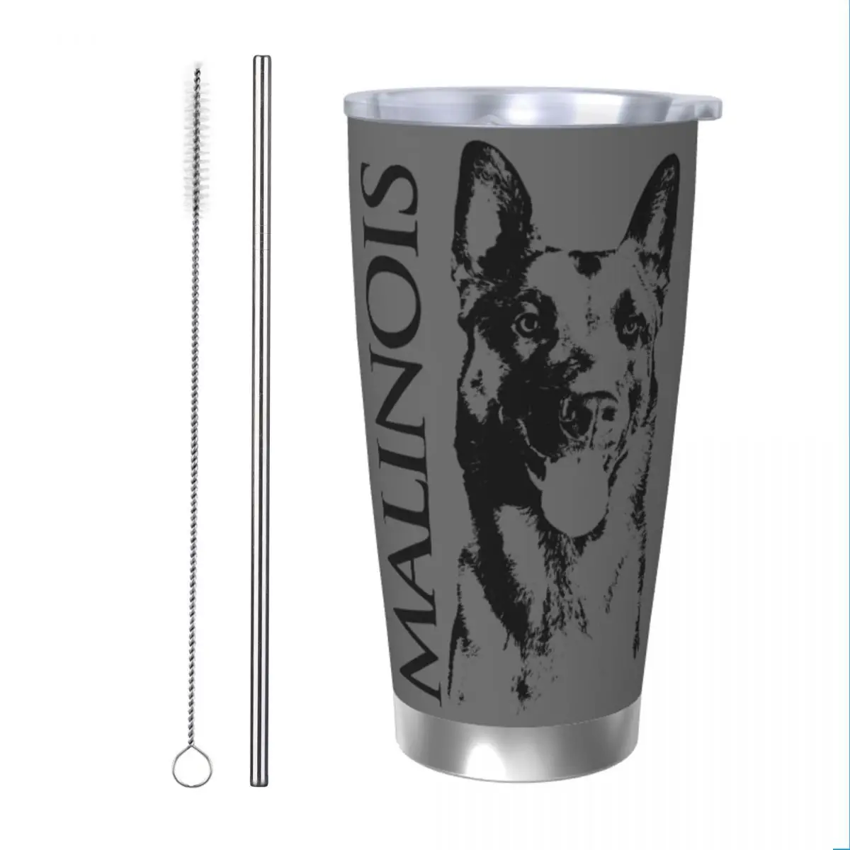 Malinois Dog Belgian Shepherd Mechelaar Tumbler Vacuum Insulated Coffee Cups Vacuum Flask Outdoor Mug Spill Proof, 20oz