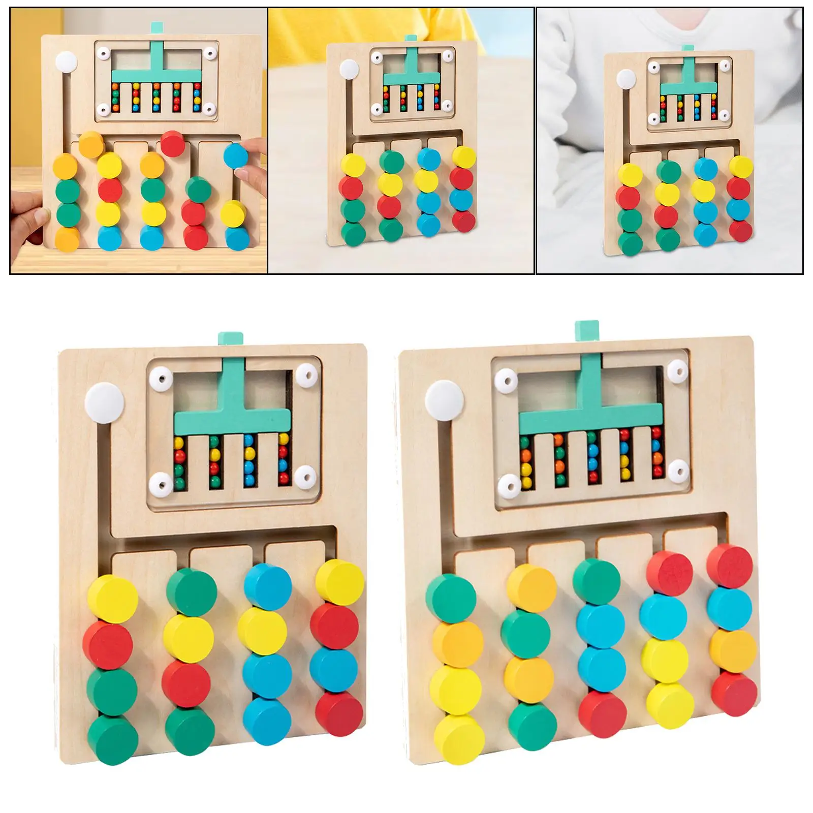 Montessori Wooden Color Matching Puzzle Board Activities Wooden Toys