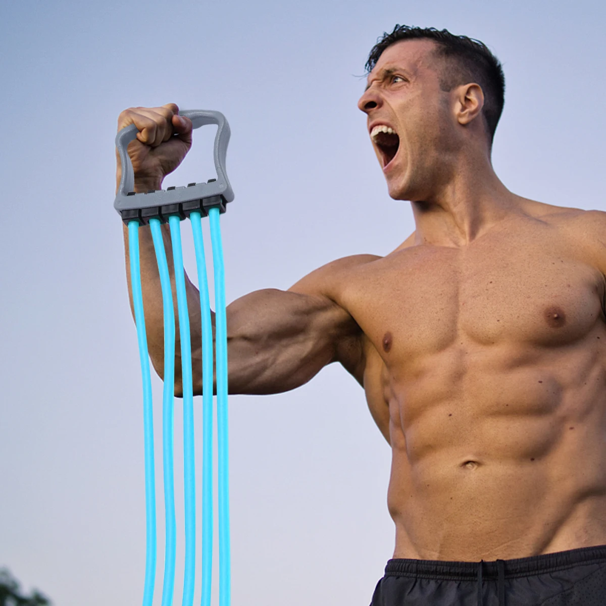 

Men Aerobics Workout Resistance Bands Pectoral Muscle Training Equipment Adjustable Spring Exerciser