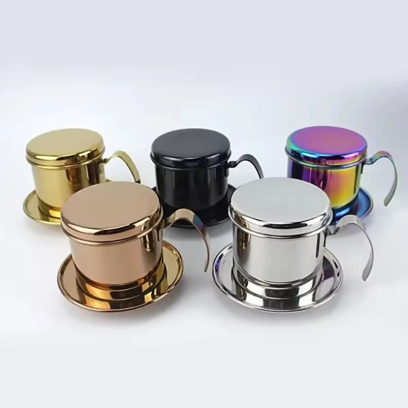 القهوة اليد تخمير وعاء الفيتنامية وعاء 304 الفولاذ المقاوم للصدأ القهوة بالتنقيط تصفية كوب تصفية بالتنقيط تصفية مكتب القهوة تخمير أداة #6