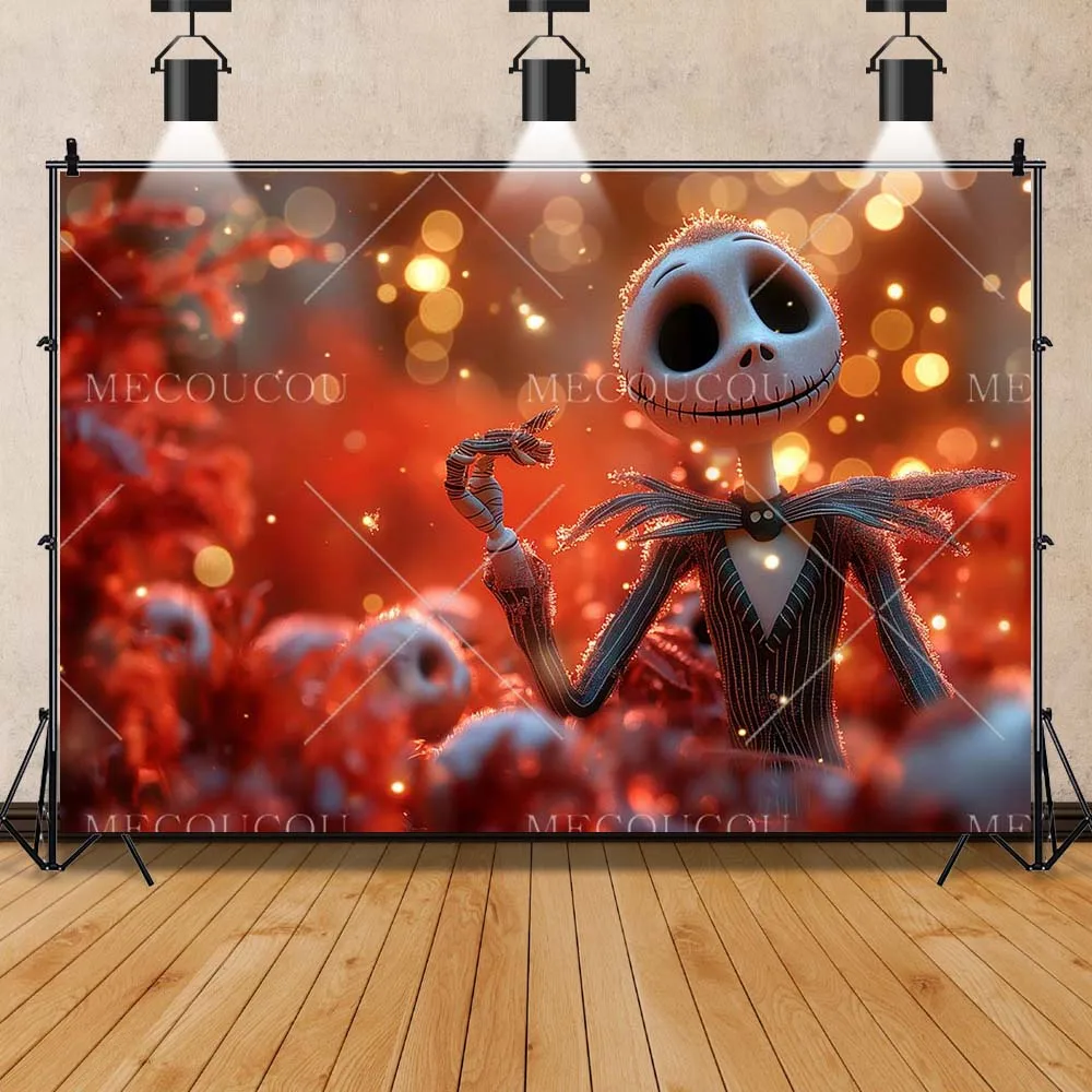 ديزني كارتون كابوس عيد الميلاد مخصصة الأسرة حزب غرفة الديكور خلفية يقدم صورة التصوير استوديو الدعائم #2