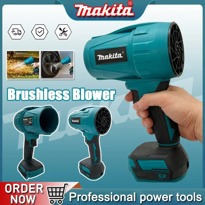 ماكيتا 30000 دورة في الدقيقة فرش عالية الطاقة توربو مروحة منفاخ الكهربائية المحمولة مروحة نفاثة ورقة الثلج الغبار تهب أداة لبطارية 18 فولت