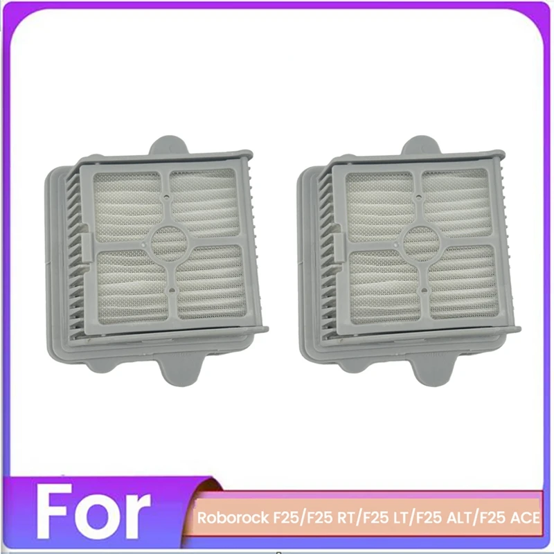 ABUD Vacuum Cleaner Filter Replacement for Roborock F25 F25RT F25LT F25ALT F25ACE, 2 Pack Reusable Hepa Filter Parts