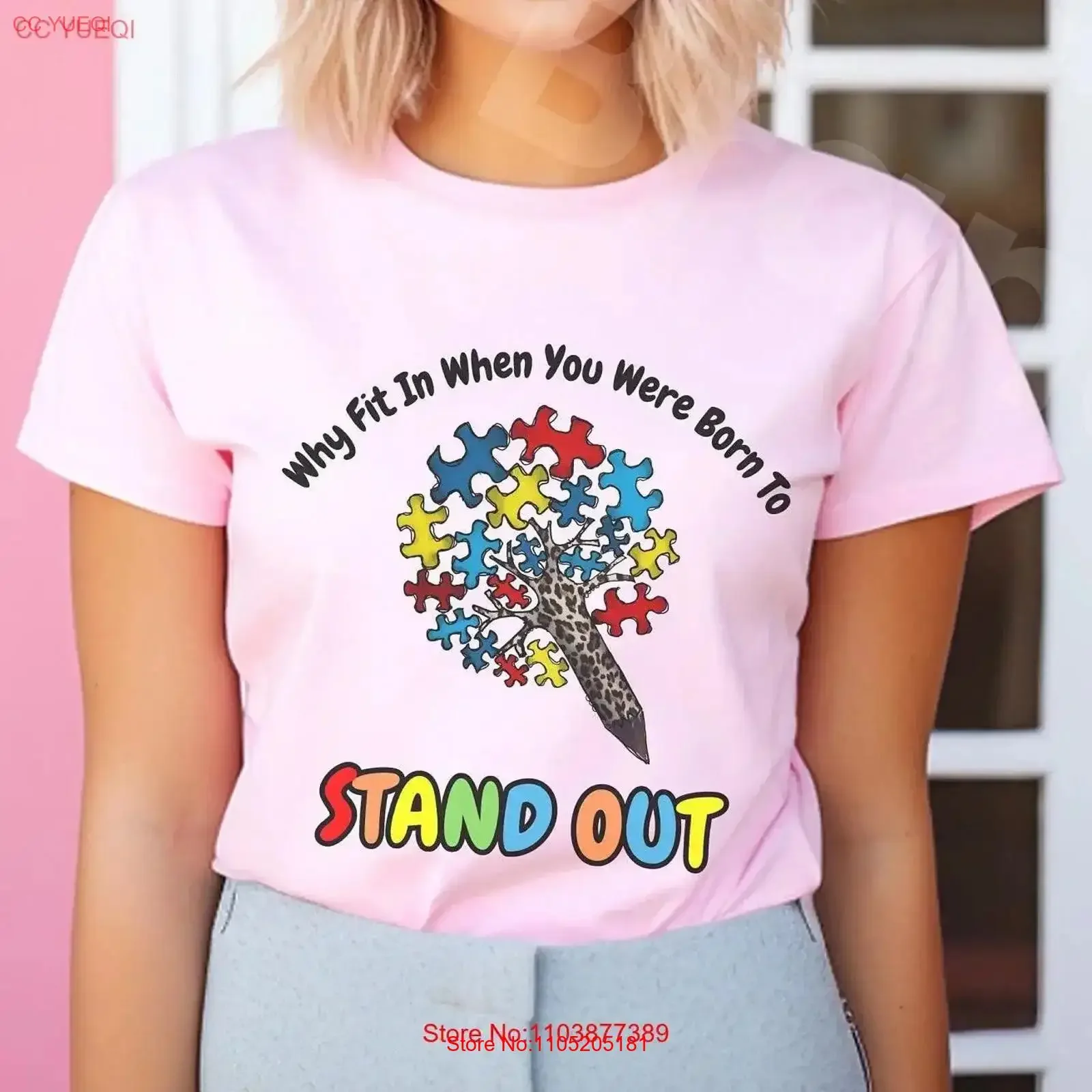 Stand Out Pencil T Shirt Special Education Teacher Why Fit in Puzzle Pieces Autism Awareness Inclusive Unique Support vintage