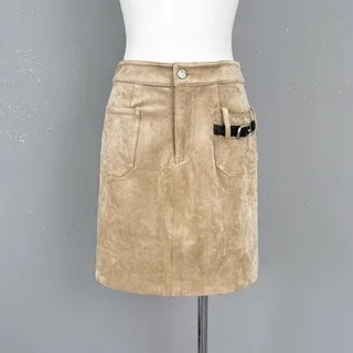 

2024 Women's Clothing suede leather belt wrap skirt Spring Summer New 408