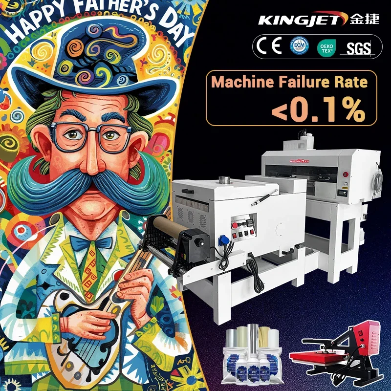 Kingjet 2or4 Head I3200 Digital DTF Printer 42cm A3 PET Film Offset T-shirt DTF Printing Machine Shake Powder DTF Printer i3200