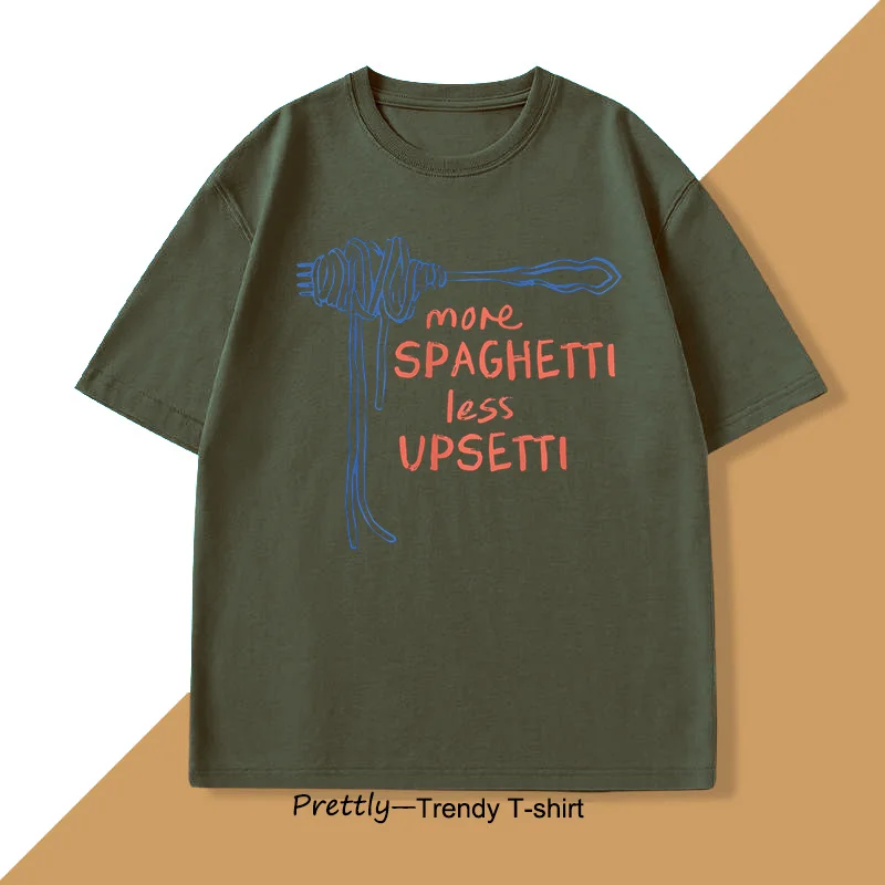 Spaghetti T Shirt Funny Food T-Shirt Foodie Food Humor Printed Tshirt Cotton Short Sleeve Fast Shipping Pure Cotton Tees Clothes image 2