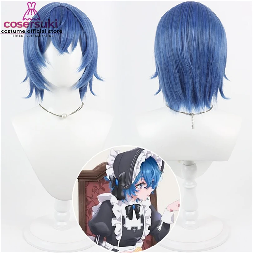 Shiboyugi: Playing Death Games to Put Food on the Table Aoi Cosplay Wig Blue Halloween Headpiece Convention Event Headwear
