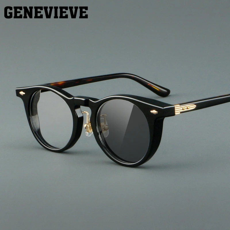 

Очки для чтения GENEVIEVE: простой геометрический круглый дизайн, фотохромные, с защитой от синего света, с возможностью индивидуальной коррекции зрения