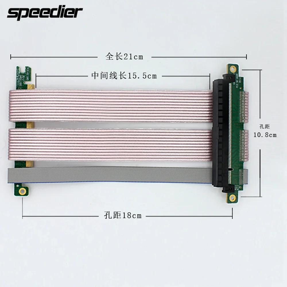 Riser PCI-e 16x Kabel, 4,0 x16 PCI Express Riser Extender, flexibles Hochgeschwindigkeits-GUP-Riser-Kabel für ITX-Gehäusege (16,8 cm)