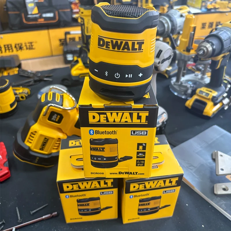 DEWALT DCR008 Jobsite Mini Bluetooth Speaker IP67 Waterproof Dustproof Portable Wireless Speaker