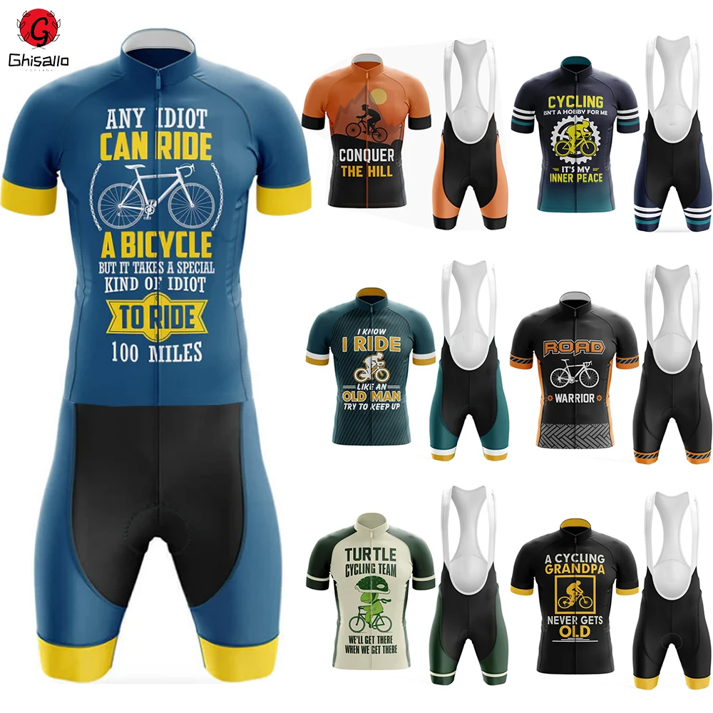 

21 New Style 18 Cycling Jersey Set Bicycle Suit Bike Summer Sleeve Men Bib Shorts Clothes Por Team Men Bike 20D Gel Pad Lasting