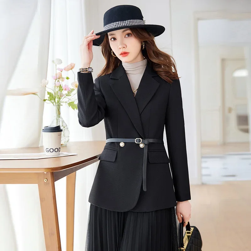 

Women Blazer 2023 New Autumn Winter Long Sleeve Slim Lining Casual Work Office Outwear Ladies Blazer Female Jacket Coat Tops