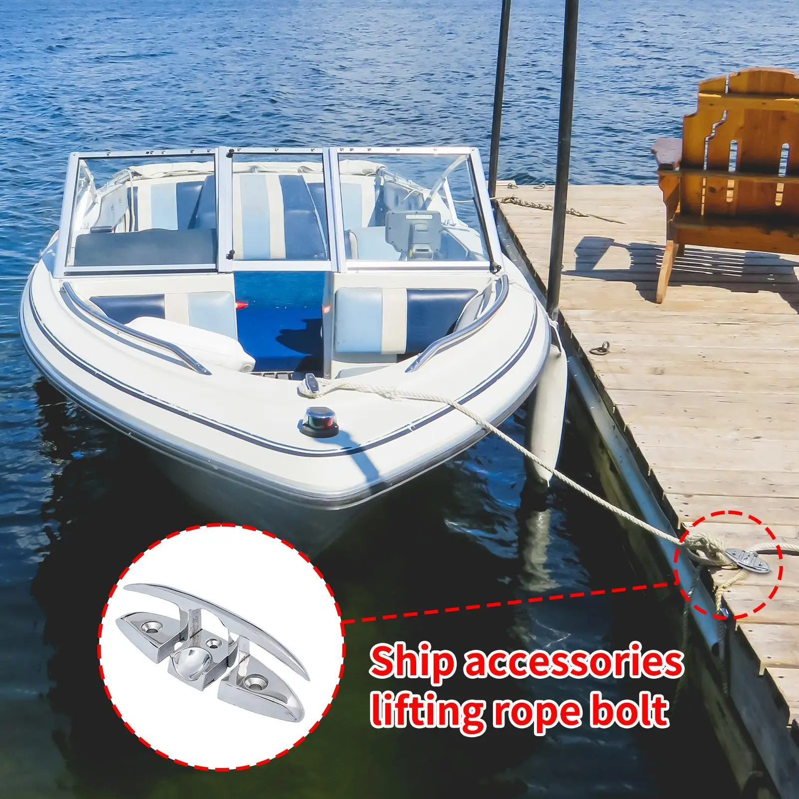 

Marine Accessory Lift Rope Bolt, 316 Stainless Steel Folding Cleat, 5/6-inch Folding Cleat for Yachts and Kayak