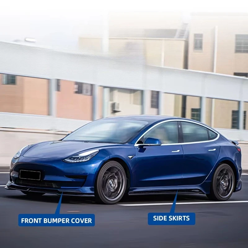 Model 3 2021-2023 Body Kit ABS Material New Style Exterior Tuning with Front Diffuser Lip Components and Bumper