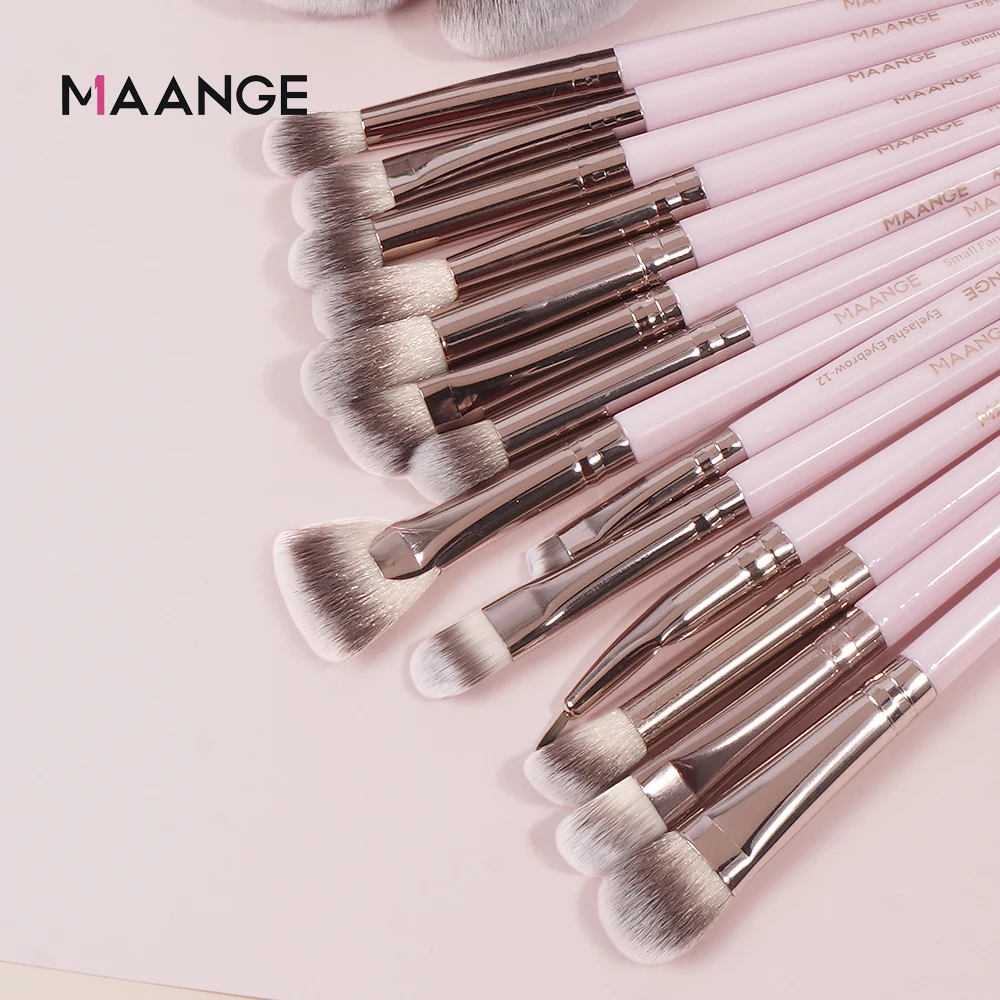 MAANGE 20PCS Pro Makeup Brushes Set Face Foundation Concealer Powder Brush Travel Kabuki Blending Eye Makeup Brush with Gift box