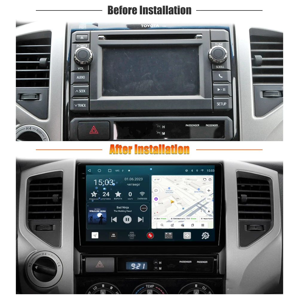 Redpower-HiFi Rádio de Carro para Toyota Tacoma, HiLux 2005-2015, Leitor de DVD, Tela de Vídeo Bluetooth, 2 Din Screen