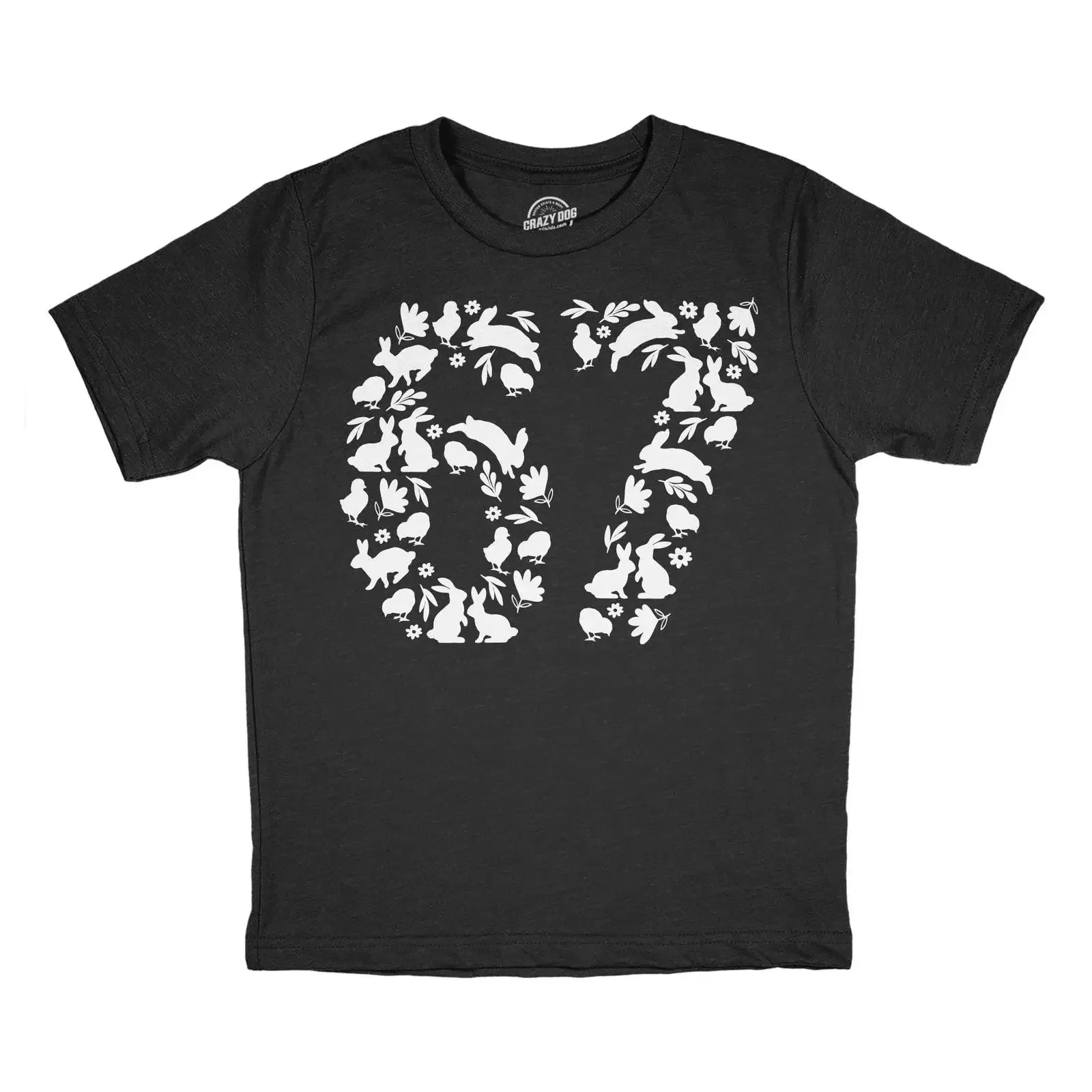 Youth Funny T Shirt 6 7 Easter Bunny Chicks Sarcastic For Kids vintage Washed Stylish Comfortable graphic Versatile streetwear