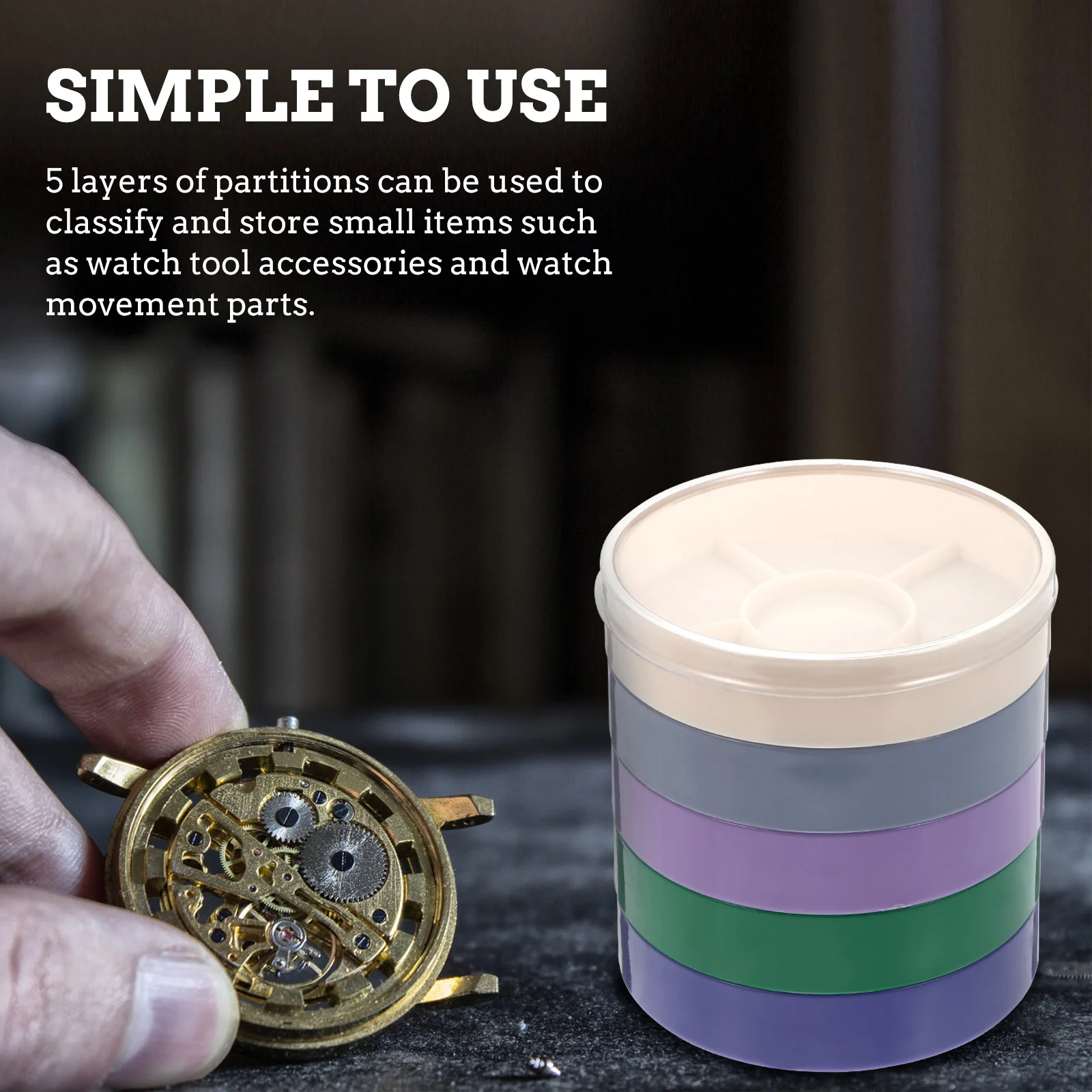 

5 Layers Watch Parts Storage Tray Repair Tool Box ABS Dust Cover Large Capacity Watchmaker Accessories Container Jewelry Repair