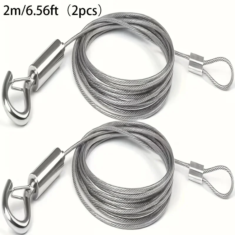 2 Adjustable Hanging Ropes With Metal Buckles, Rust-Proof, Sturdy, Durable, Suitable For Hanging Curtains, Photo Frames, Crafts