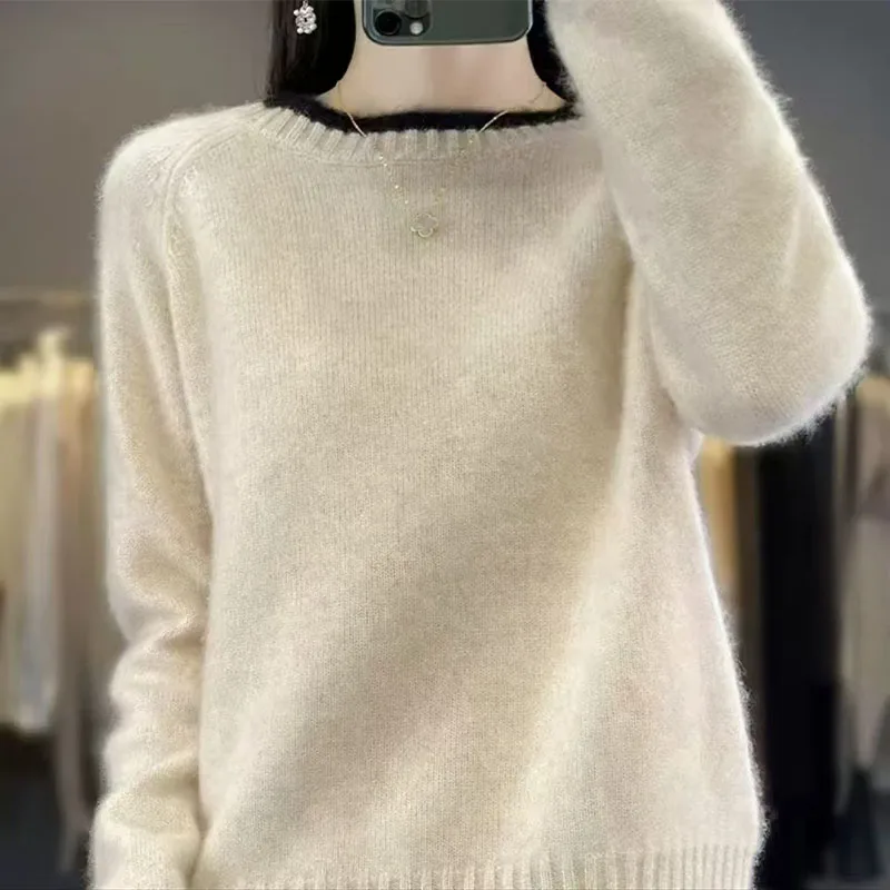 

Quality Knitwear Sweater Clothing Wool Women Knit Pullover Soft Comfort Loose Warm Knit Top Autumn Winter Youthful Women Clothes