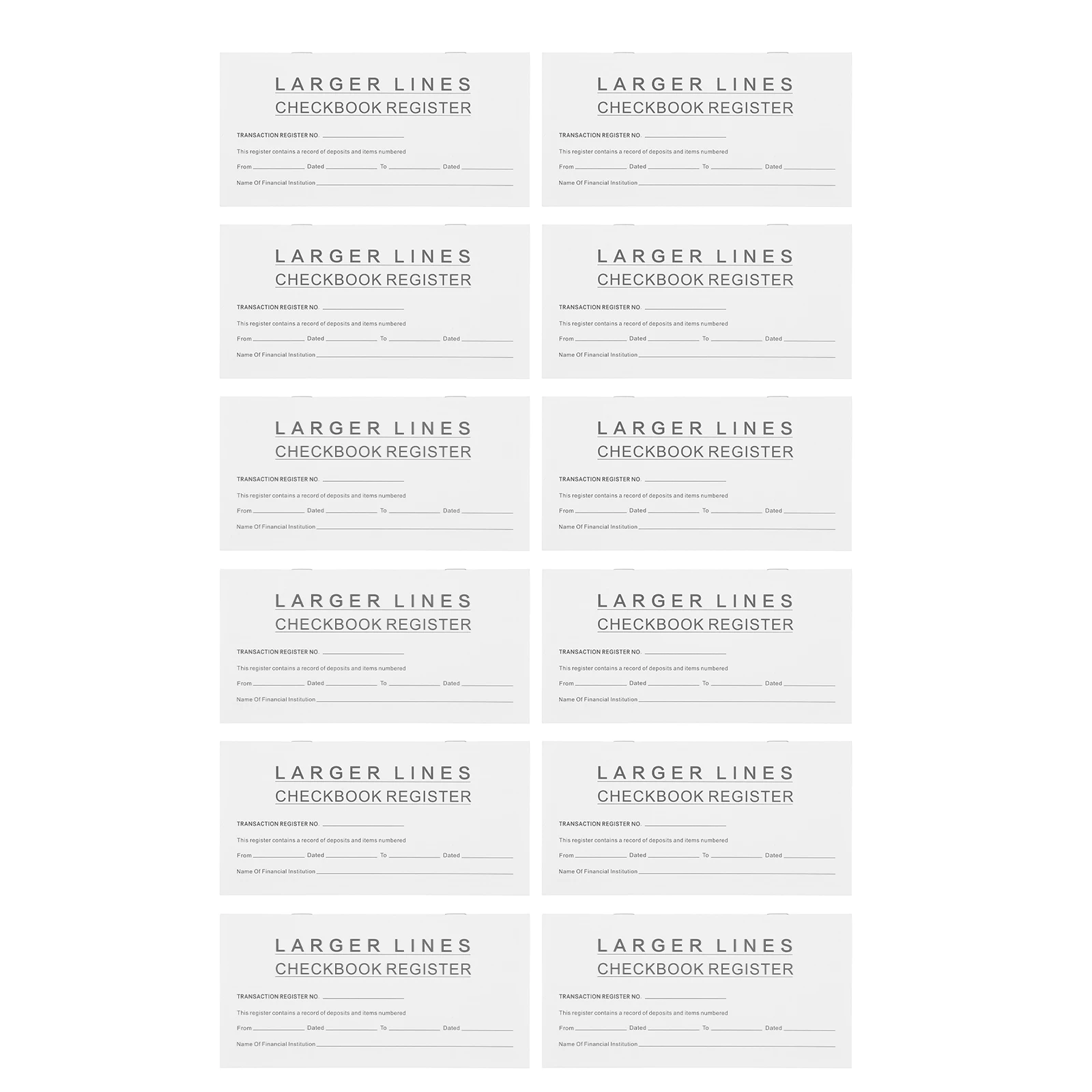 

12pcs Transaction For Checking Account Register Book Personal Checks Personal Registers Bank Registers Book