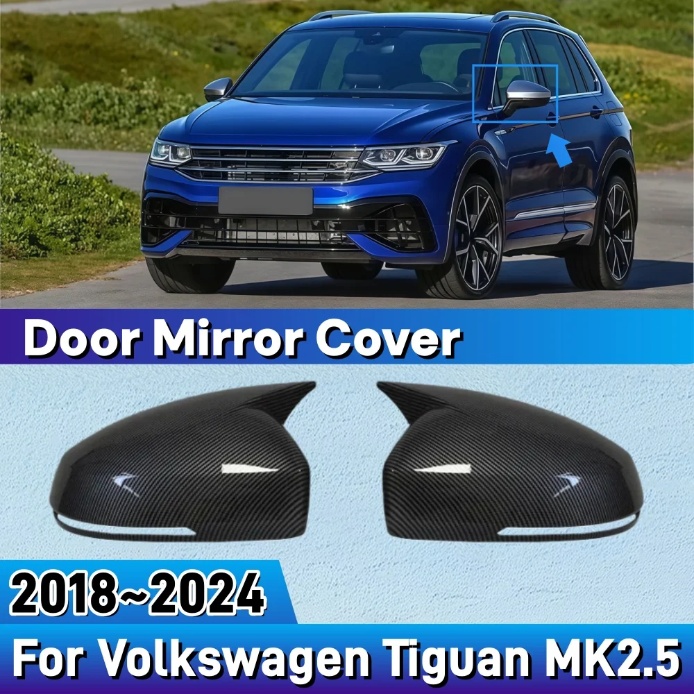 Крышка дверного зеркала для Volkswagen Tiguan MK2.5 2019 2020 2021 2022 2023, внешняя защита от царапин, украшение автомобиля, обновление ABS