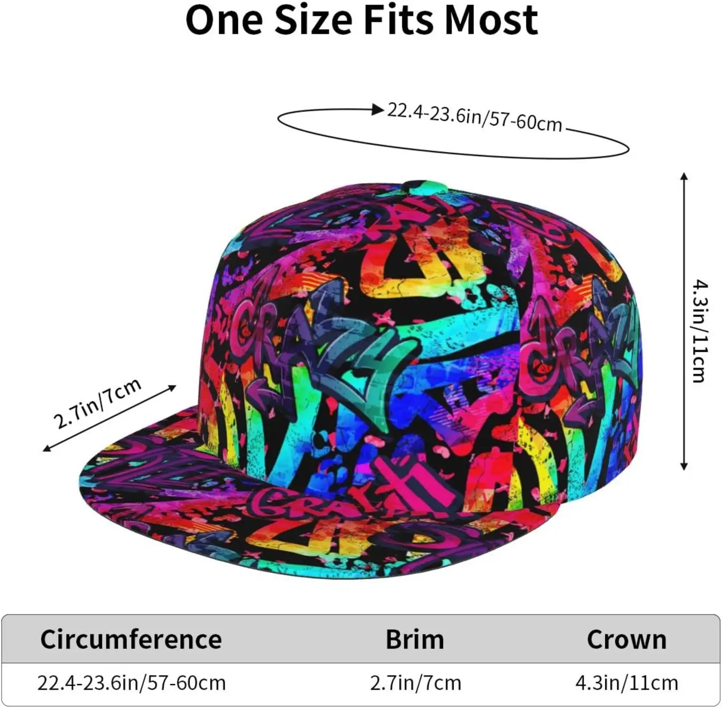 Fashion Hip Hop Style Adjustable Snapback Hat for Men and Women Sun Cap Graffiti Cap Doodle Baseball Cap