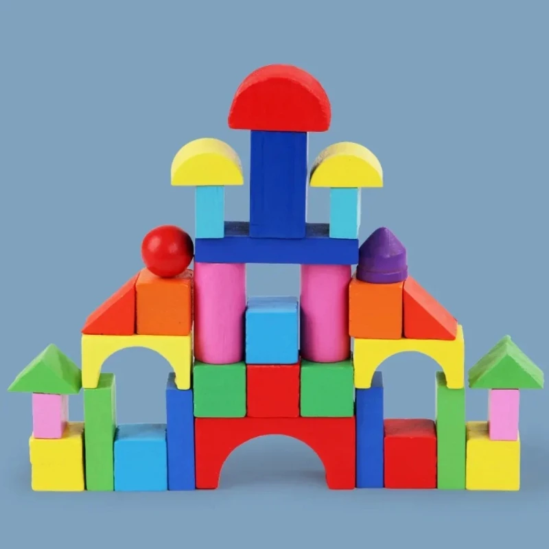 Nuovo 34PCS Kid Montessori Puzzle geometrico Giocattolo Blocchi colorati Gioco di pensiero fai da te Giocattolo sensoriale Educazione Ausili per l'apprendimento per i bambini