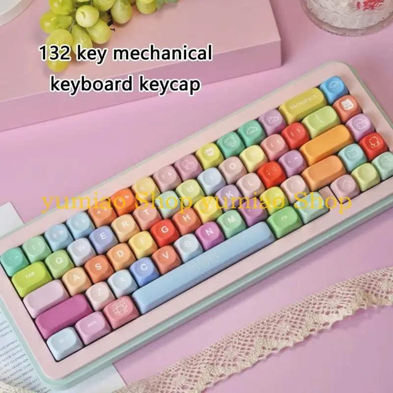 

587B Ergonomic MOA Height Keycaps Full Set Colorfast Illustrations Heat Resistant Construction