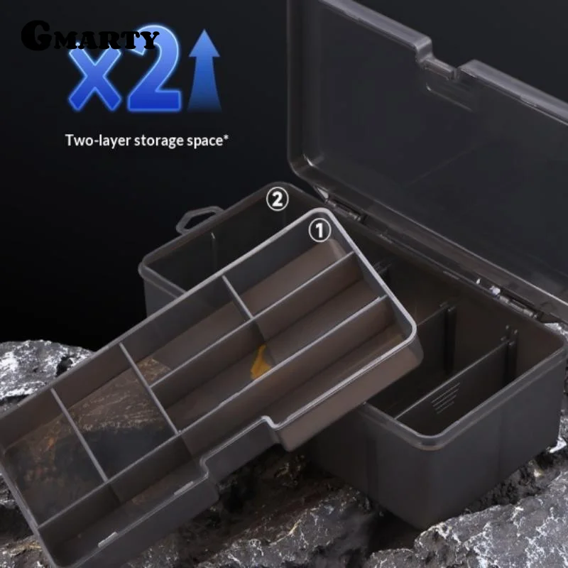 Double Layer Lure Tackle Box Fishing Accessories Adjustable Plastic Fishing Box Fake Bait Hook Tool Storage Boxes Fishings Gear