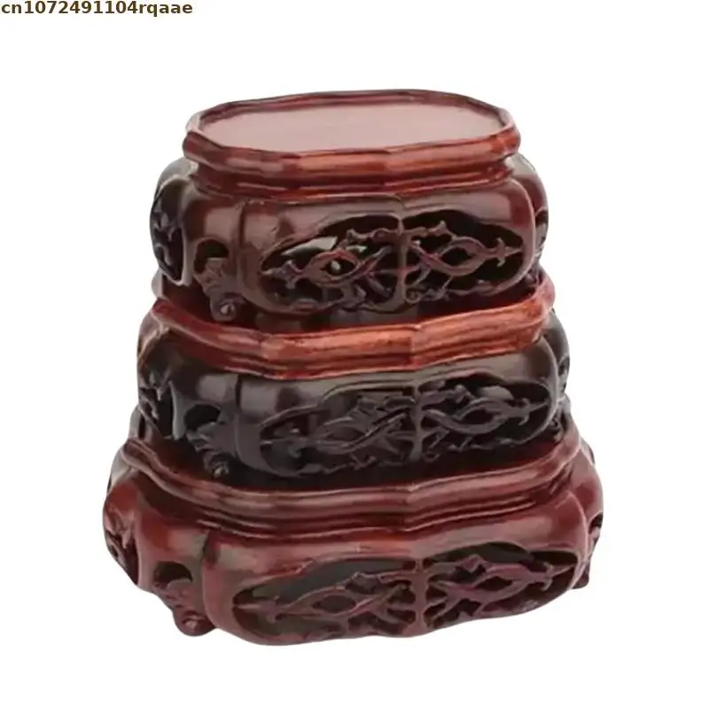 

Natural Solid Wood Miniature Base Figurines Vase Flower Pot Sorting Table Display Stand Tea Sets Pedestal Bonsai Plant Shelves
