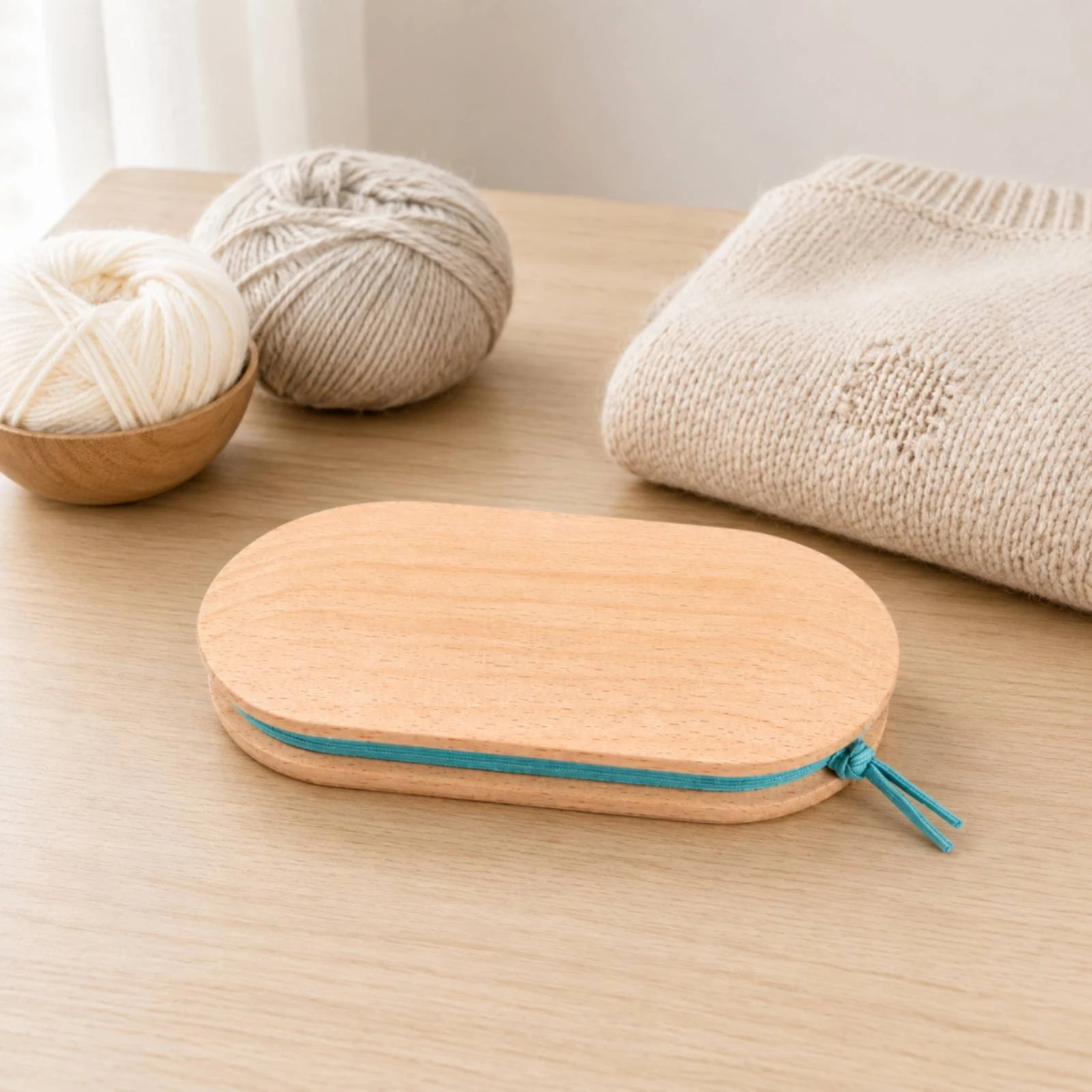 Wooden Darning Tool Set Kraft Box Beech Wood Darning Board Knit Mending Kit Large-Eye Sock Repair Tool Easy to Grip