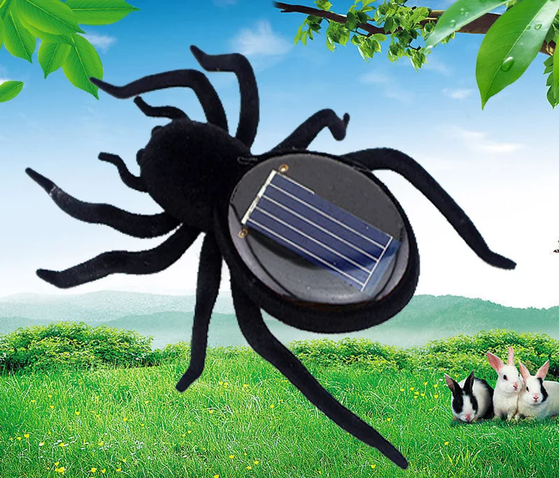 1Pcs Cute Insects Mobile Toys Wholesale Solar Spiders Interesting Mini Solar Toys Insects Teaching Fun Gadgets Toys Gifts