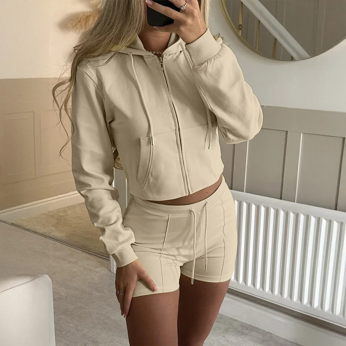 2025 قطعتين مجموعة الخريف الشتاء ملابس رياضية طويلة الأكمام البلوز والسراويل الملابس النسائية مطابقة مجموعات #4