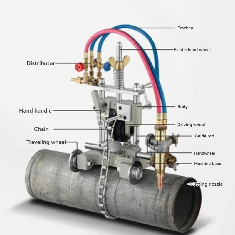 Hand-operated Chain Pipe Flame Cutting Magnetic Pipe Cutting Machine/beveling Machine