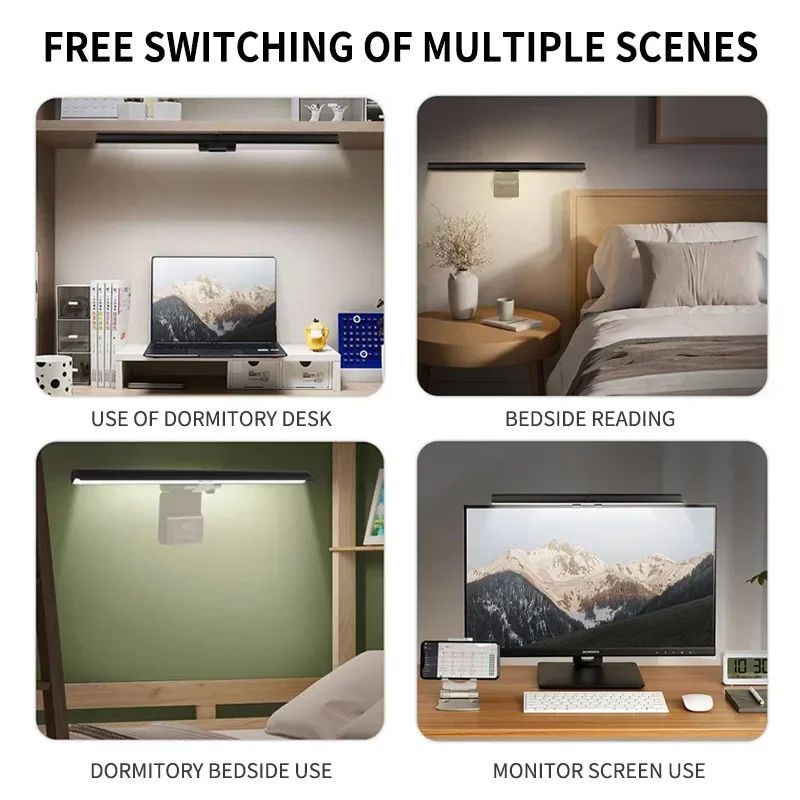 Monitor Light Bar RGB LED Liaht Bar Monitor Screen Hanging Light Stepless Dimmable Work Game Learning Light RGB Atmosphere Lamp