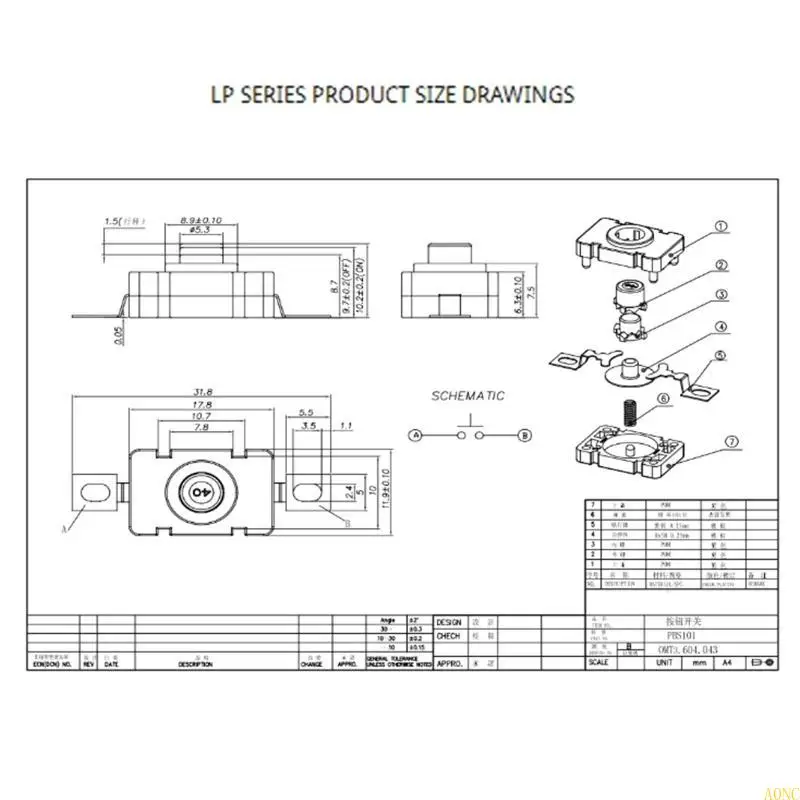 A0NC 10 peças Black Turning Mini On/Off Switch Auto-bloqueio interruptor botão bloqueio durável