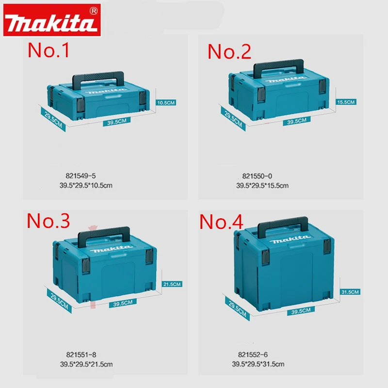 Makita MAKPAC Stacked Combined Interlocking Case Wielowarstwowa wiertarka elektryczna Wielofunkcyjne przenośne pudełko do przechowywania sprzętu