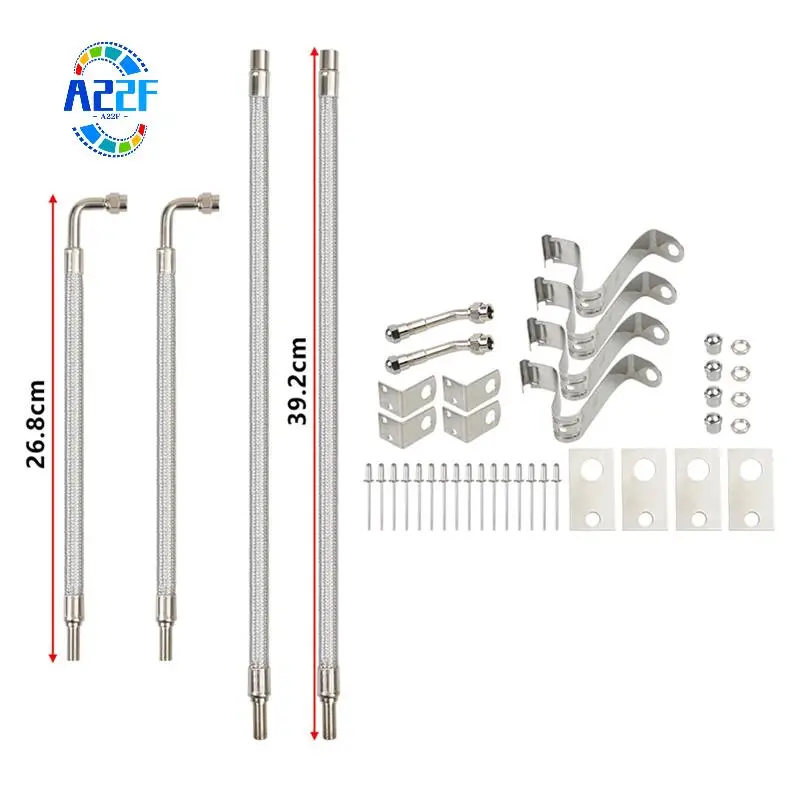 

A22F-Dually Valve Stem Extenders Kit, Braided Valve Stem Extension Fits 16Inch To 19-1/2Inch Dual Wheels Tire Valve Extension