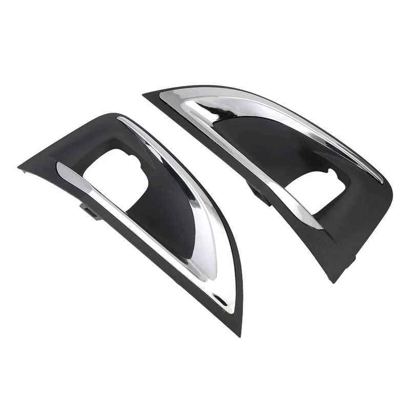 1Pair Front Bumper Fog Lamp Cover Trim YL004126XT YL004127XT 240809 For Peugeot 4008 P84 Fog Light Chrome Grille Bezel