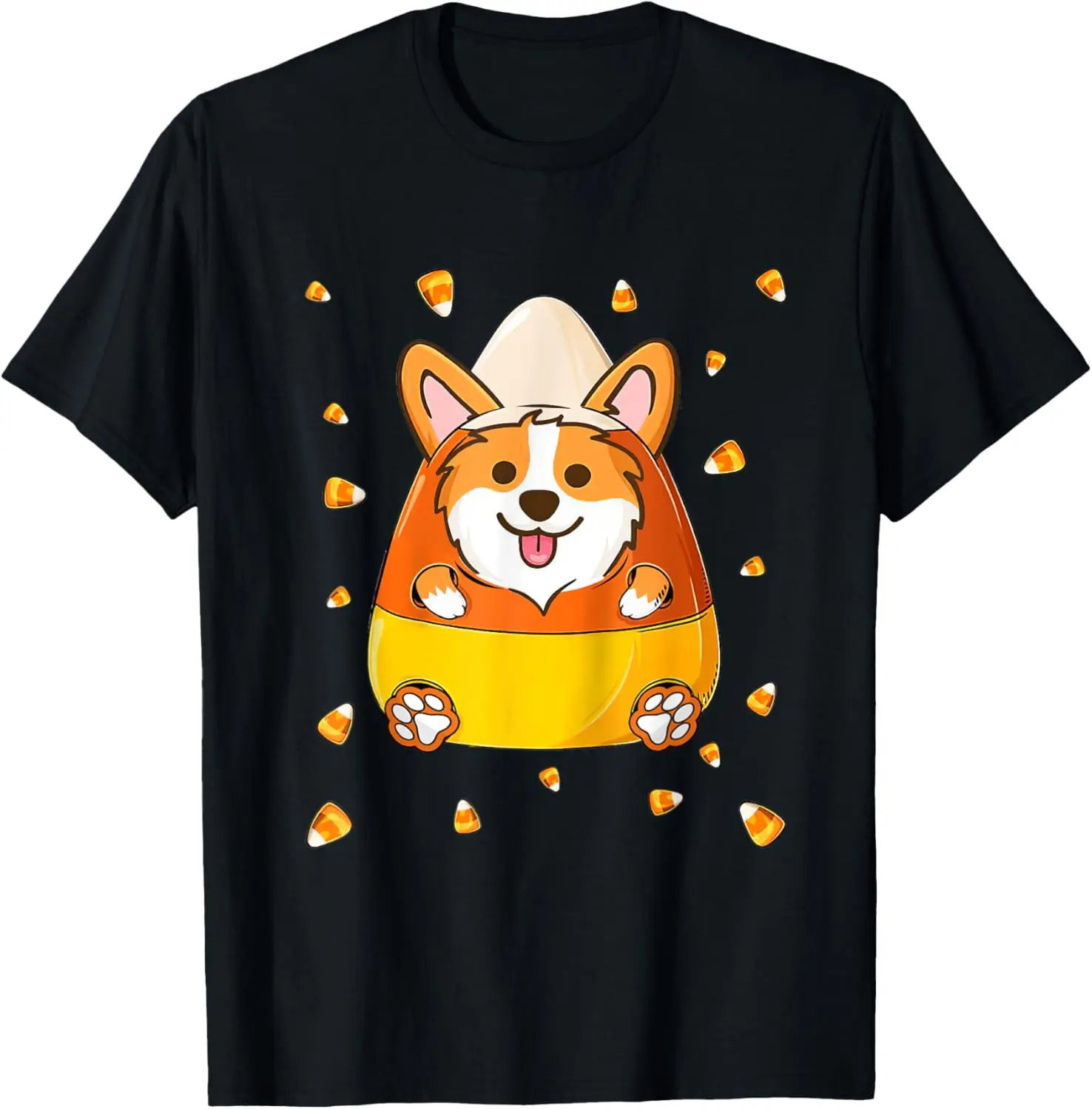 Cute Candy Corn Corgi Halloween Costume For Kids Men Women T-Shirt