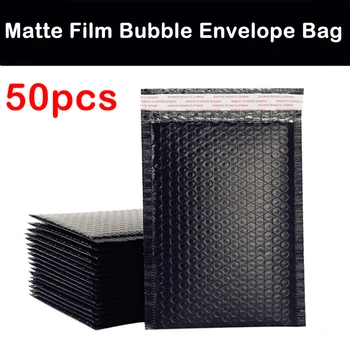 15x20cm 23x28cm 50pcs Black Bubble Mailers Padded Poly Envelopes Packaging Business Bubble Mailers for Shipping Ziplock Bags