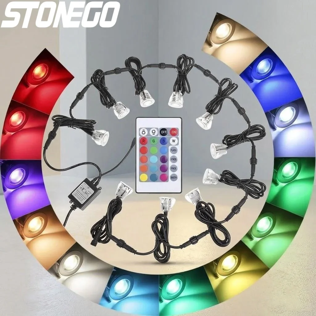 

Светодиодные встраиваемые светильники для террасы 32 мм, 06 Вт, 500 лм, SMD2835, 16 цветов RGBW, настенные светильники для помещений