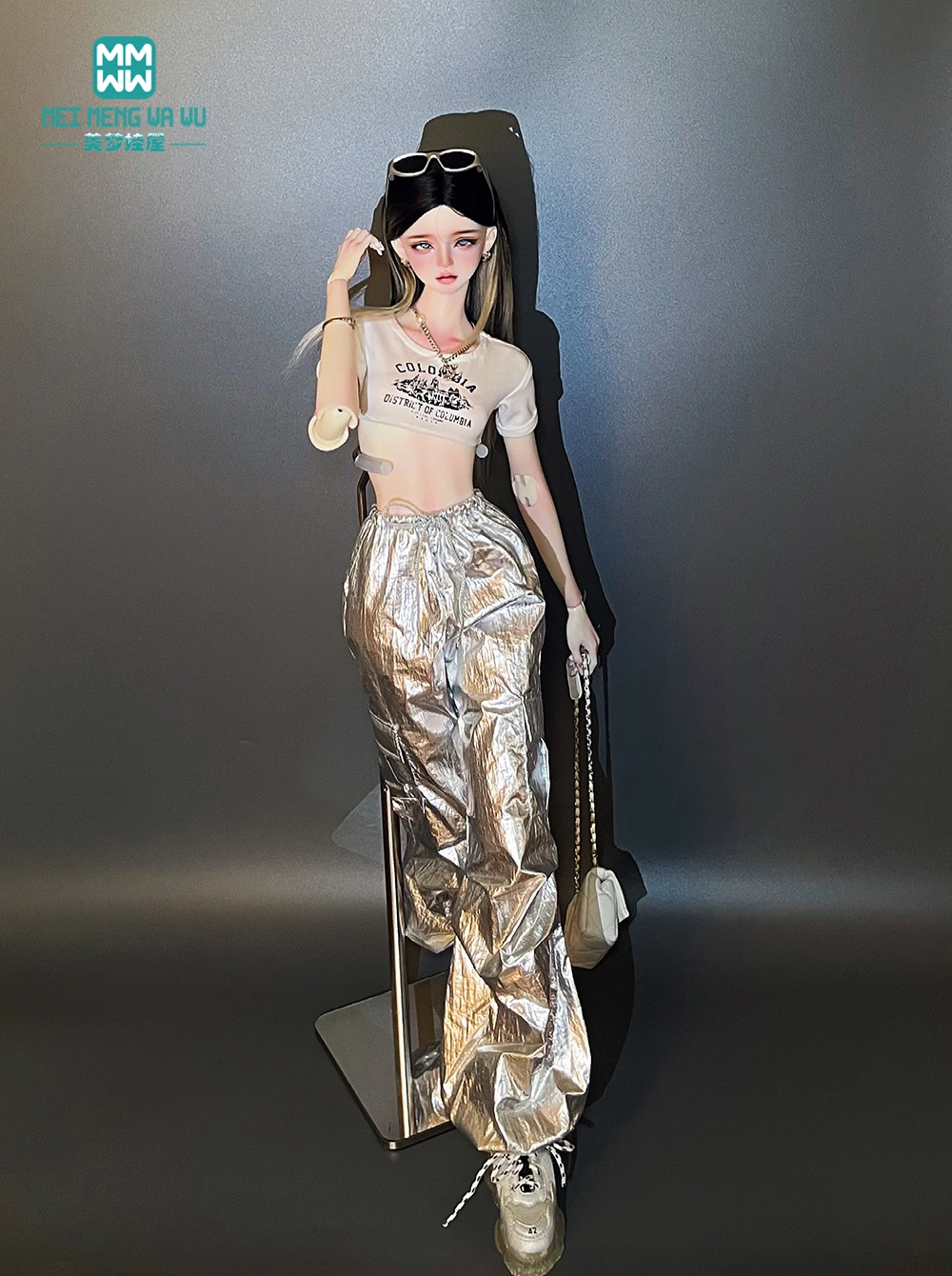 Passend für 1/3 BJD Puppenkleidung DD SD Spielzeug Kugelgelenk Puppenzubehör Stilvolle Cargohose in Silber, Gold, Khaki