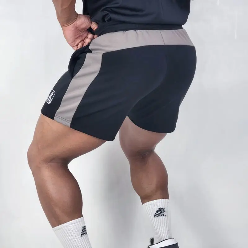 

Men's Basketball 3-Point Sports Shorts Gym Fitness Training Elastic Loose Summer Beach Bodybuilding Shorts with Zip Pocket