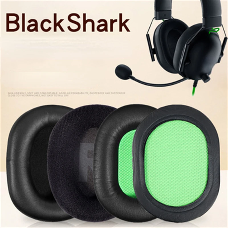 Protein Leather Replacement Ear Pads for Razer Black Shark V2 X V2SE Headphone Ear Cushions, Headset Earpads