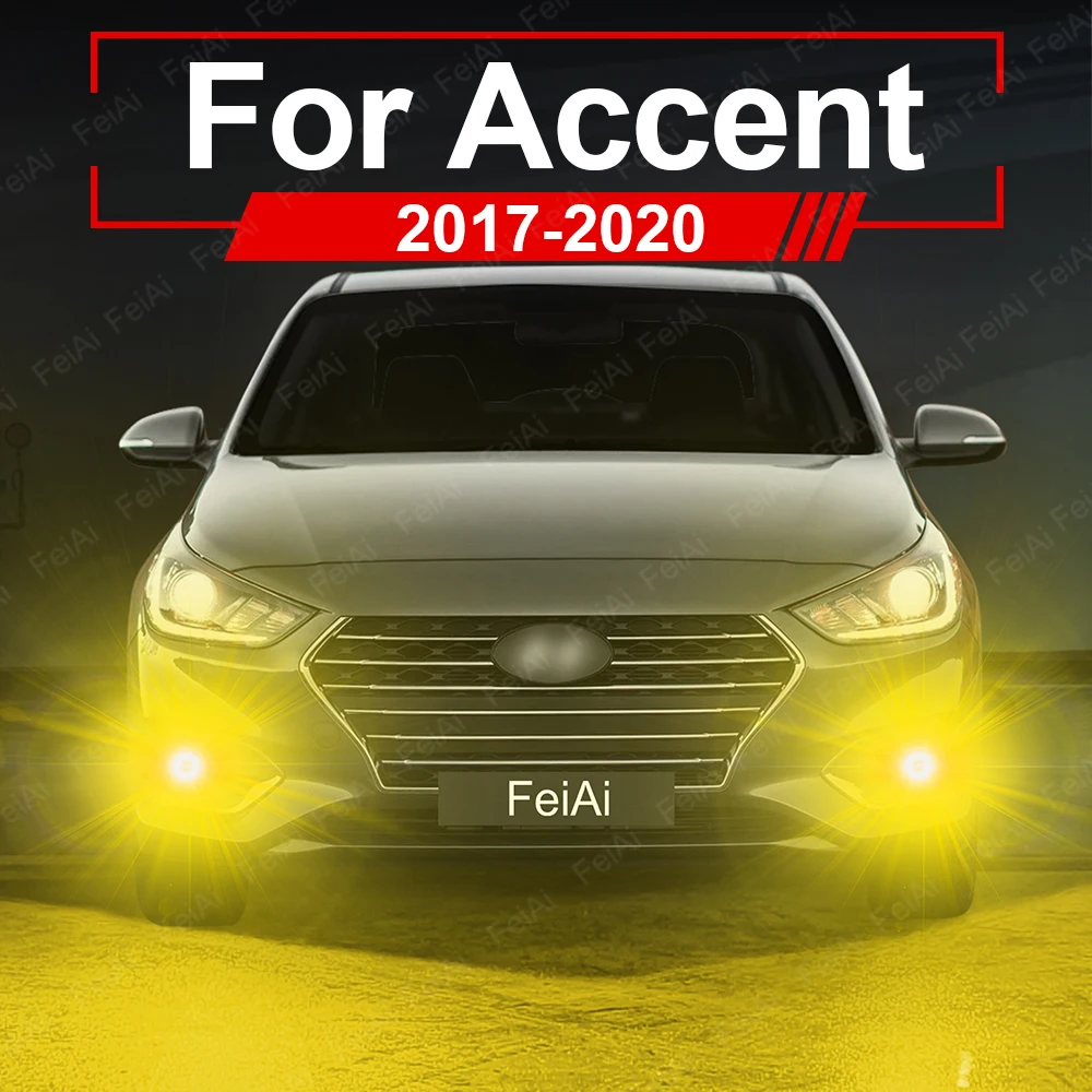 

Светодиодные противотуманные фары для Hyundai Accent HC, аксессуары 2017-2020, двухцветные (белый и желтый)
