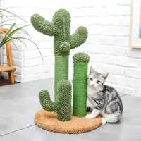 Cute Cactus Pet Cat Tree Toy with Ball Scratching Post for Cat Kitten Climbing Condo Mushroom Protecting Furniture