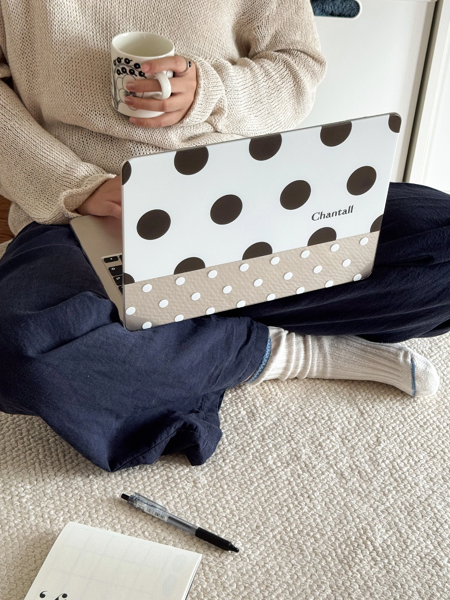 Ins Black PolkaDot Laptop Case For Macbook Neo 13 A3404 New Air Pro 13 14 15 16 M1 M2 M3 M4 M5 Chip For MacBook Protective Cover